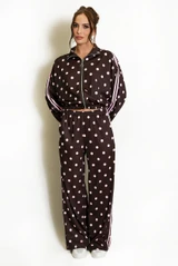 Polka Dots Zipper and Trousers Set 