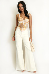Marble Mesh Key Hole Corset Top