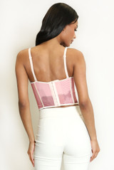Marble Mesh Key Hole Corset Top