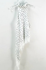 Polka Dots Choker Neck Asymmetric Top