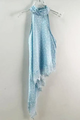 Polka Dots Choker Neck Asymmetric Top