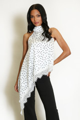 Polka Dot Halter Lace Hem Top