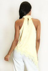 Polka Dot Halter Lace Hem Top