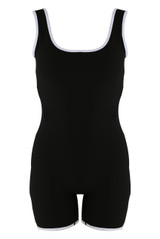 Piped Edge Cut Out Push Up Unitard