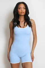 Piped Edge Cut Out Push Up Unitard