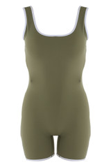 Piped Edge Cut Out Push Up Unitard