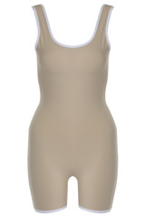 Piped Edge Cut Out Push Up Unitard