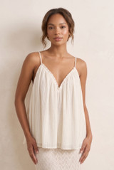 Crinkle Pleat Wired Neck Cami Top