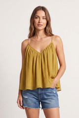 Crinkle Pleat Wired Neck Cami Top