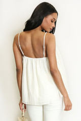 Crinkle Pleat Wired Neck Cami Top