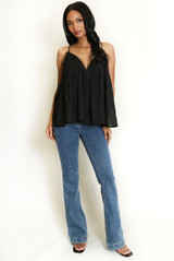 Crinkle Pleat Wired Neck Cami Top