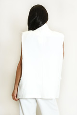 Asymmetric Wrap Sleeveless Blazer