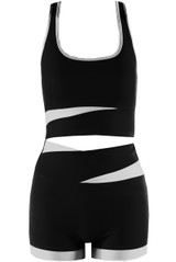 Contrast Gym Vest And High Waisted Shorts Set