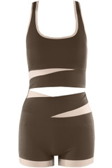 Contrast Gym Vest And High Waisted Shorts Set