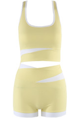 Contrast Gym Vest And High Waisted Shorts Set