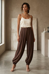 Pleated Balloon Fit Trousers