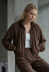Bubble Hem Bomber Jacket