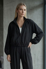 Bubble Hem Bomber Jacket