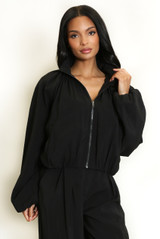 Bubble Hem Bomber Jacket