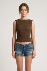 Floral Textured Sleeveless Top