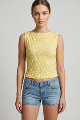 Floral Textured Sleeveless Top