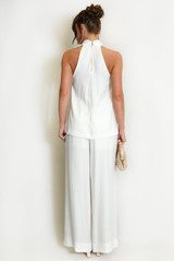 Buckle Halter Top And Trouser Set