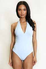 Halterneck Plunging Bodysuit
