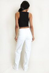 Black Long Length Straight Leg Jeans