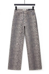 Extra Long Straight Fit Leopard Jeans