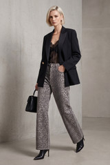 Extra Long Straight Fit Leopard Jeans