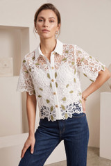 Short Sleeve Crochet Blouse