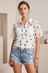 Short Sleeve Crochet Blouse