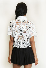 Short Sleeve Crochet Blouse