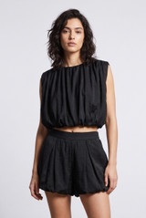 Balloon Hem Crop Top And Shorts Set
