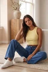 Basic Cropped Ribbed Vest Top