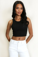 Basic Cropped Ribbed Vest Top