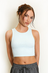 Basic Cropped Ribbed Vest Top