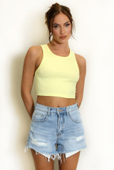 Basic Cropped Ribbed Vest Top