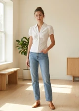 Puff Sleeves Gathered Blouse