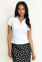 Puff Sleeves Gathered Blouse