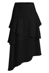 Tiered Asymmetrical Midi Skirt