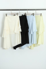 Tiered Asymmetrical Midi Skirt