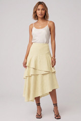 Tiered Asymmetrical Midi Skirt