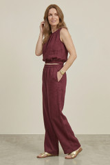 Balloon Hem Crop Top and Trouser Set