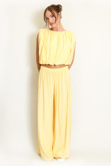 Balloon Hem Crop Top and Trouser Set