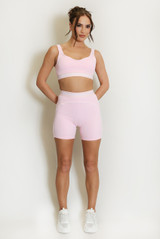 Contrast Piping Sports Bra And Shorts Set - New Ratio