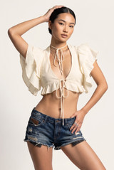 Ruffle Tie Crop Top