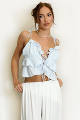 Ruffle Tie Crop Top