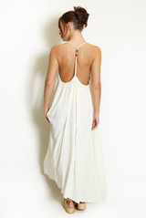 Crinkle Beaded Halter Maxi Dress