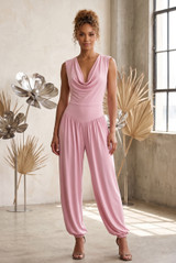 Cowl Neck Balloon Leg Jumpsuit